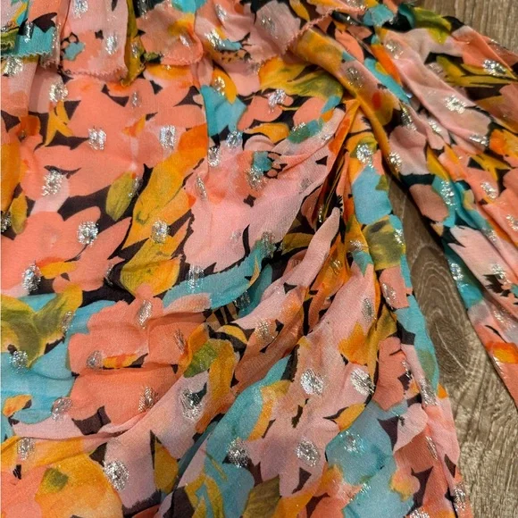 En Saison,  NWT Polka Dot Smocked Midi Dress Bow Strap Pockets, Size M - Picture 13 of 13